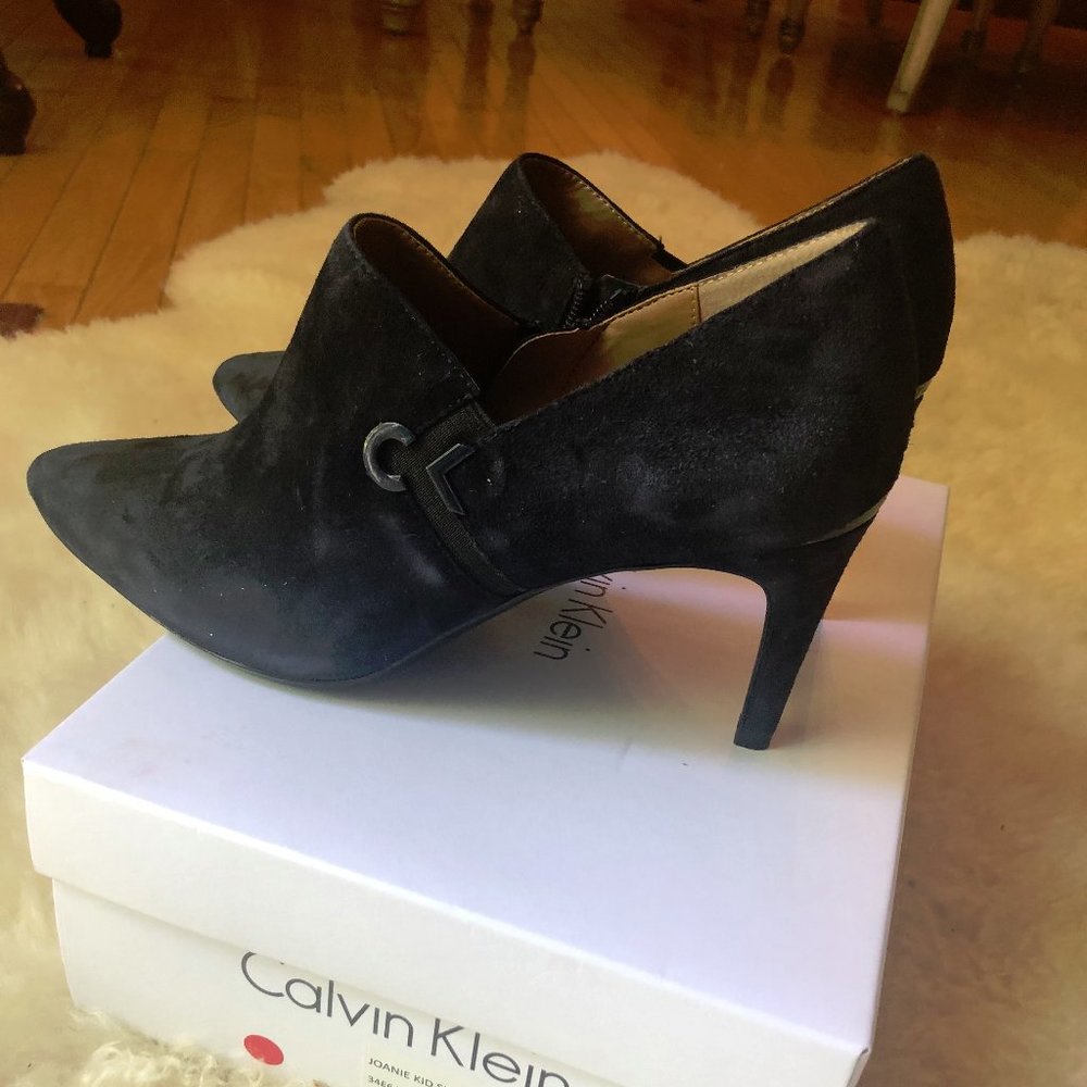 Brand New Blue Suede Calvin Klein Booties